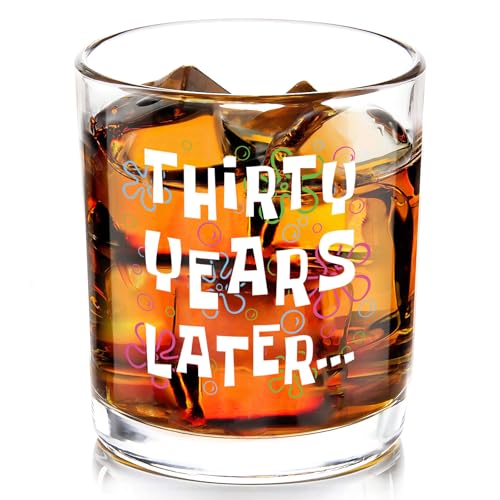 Futtumy 30th Birthday Gifts for Men,10 OZ Thirty Years Later Whiskey Glass, 30 Year Old Birthday...