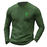 Langärmliges Strick-T-Shirt, Thermoshirt, weiches, atmungsaktives Freizeitshirt für Herbst und Winter (Green, S)