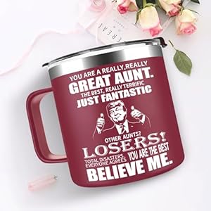 Aunt Mug Stylish 14oz Stainless Steel Coffee Mug Great Aunt Gift for Auntie Uncle Mothers Day Christmas Birthday Present