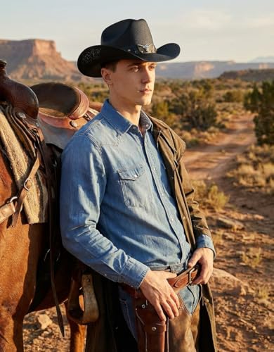 Image of thuizen Western Outback Cattleman Straw Cowboy Hat for Men and Women