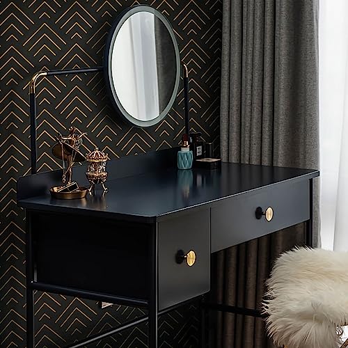 Heroad Brand Peel And Stick Wallpaper Black And Gold Wallpaper Geometric Wallpaper Black And Gold Contact Paper Self Adhesive Removable Wallpaper For Cabinets Waterproof Thicken Vinyl 118"X17.3" #TOP1