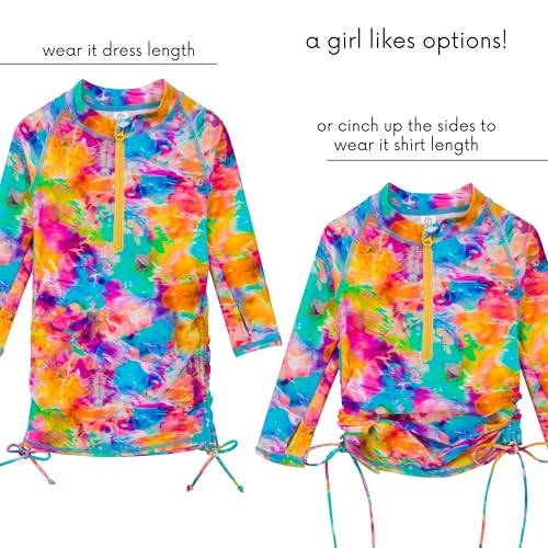 Image of SwimZip Girls' Long Sleeve Swim Dress Cover Up Swimsuit - UPF 50+ Sun Protection