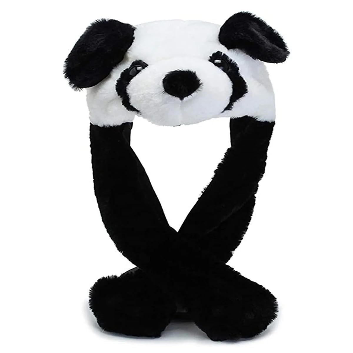 YFEIQI Panda Hat with Ear Moving Jumping, Funny Cosplay Hat Cap for Girls,Cute Soft Plush Panda Headdress in Christmas/New Year Party