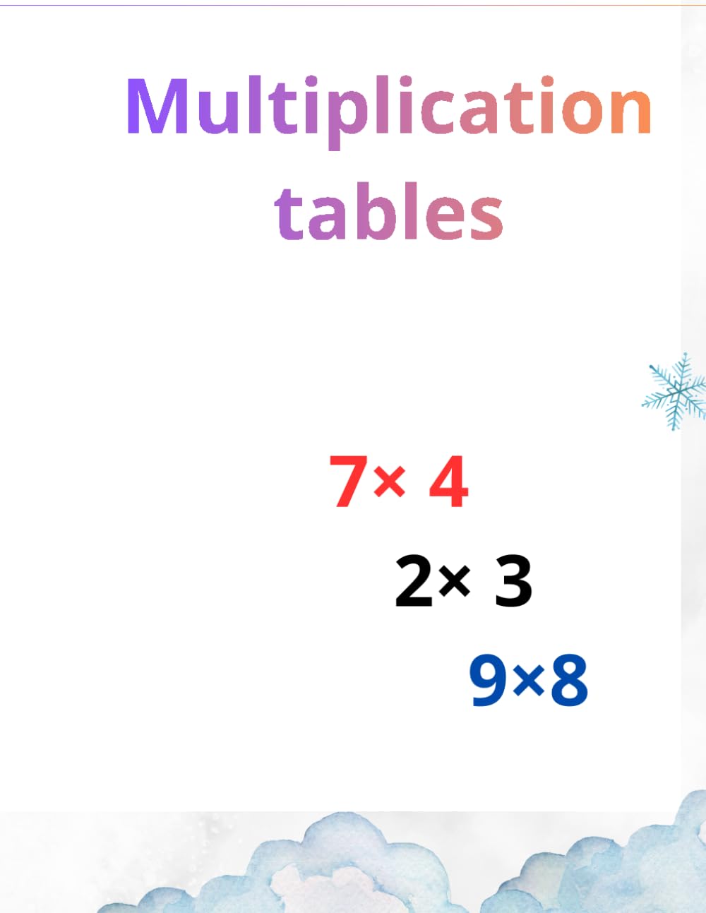Multiplication tables for kids: Fun and easy way to learn multiplication