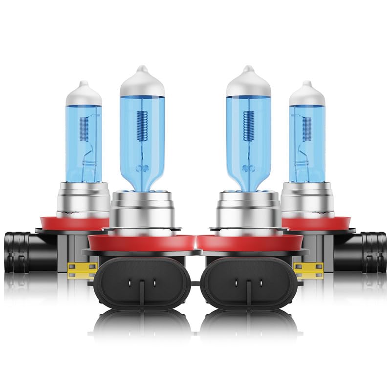 Halogen Headlight Bulbs Fit For Nissan Altima 2007-2018, High Low Beam Bulbs Combo, 100W 6000K White 300% Brightness, Plug and Play, 4-Pack