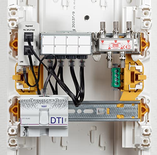 legrand coffret de communication pré équipé full media coffret dti rj45/coaxial pour distribuer tous les médias sur différentes prises pour logement t4/t5/t6 fabriqué en france blanc