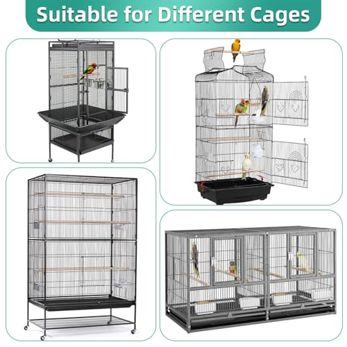 Image of Large Bird Cage Cover, Bird Cage Seed Catcher, Adjustable Soft Airy Nylon Mesh Net, Birdcage Cover Skirt Seed Guard for Parrot Parakeet Macaw African (Solid-White, 15.7 inch x118 inch)