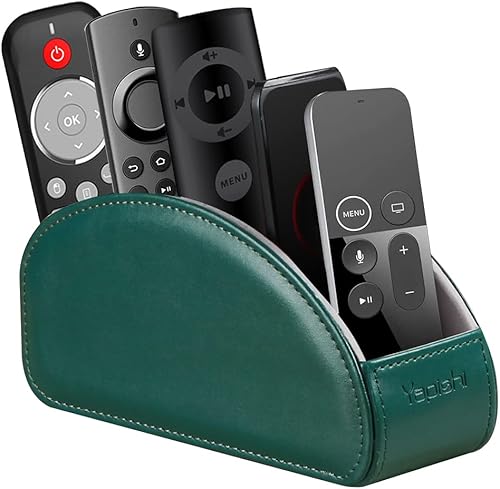Miniatura 19 de Soporte para control remoto, organizador de escritorio de cuero para 5 habitaciones y decoraciones para sala de estar, almacenamiento de mesita