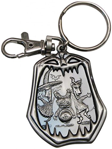 Llavero de Pesadilla antes de Navidad con personajes Lock Shock Barrel de metal gris
