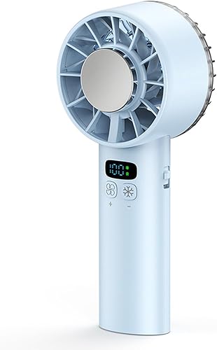 Miniatura 1 de Mini ventilador turbo de mano portátil, recargable por USB con 12-16 horas de trabajo y banco de energía integrado, ideal para exteriores, viajes,