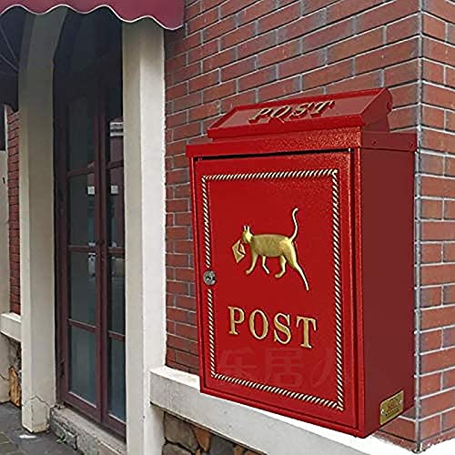 Boîte aux lettres murale avec clé pour maison de ville extérieure antirouille