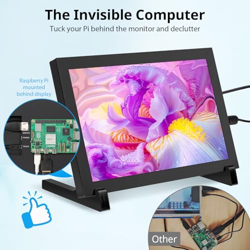 Image of ELECROW 8 Inch Touchscreen Monitor, 1280x800 IPS LCD HD Display with Stand, Portable Capacitive Touch Screen Compatible for Raspberry Pi 3 /4 /5, Win 11 /10 /8 /7, Jetson Nano, laptops, Game Consoles