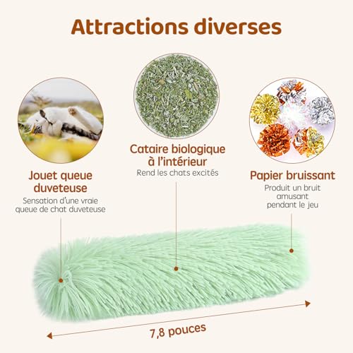 Potaroma Lot de 3 Jouets à Herbe à Chat – Oreillers Interactifs avec Bruit de Froissement pour Chatons et Chats d’Appartement – Image 3