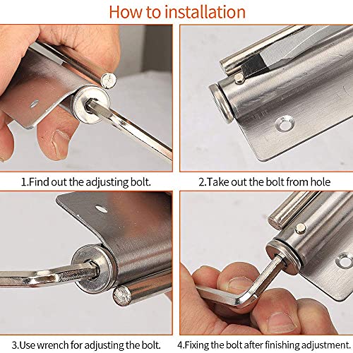 2 Stücke Automatisch Türschließer, Automatisches Schließen Stangentürschließer, Türschließer Leichte, Türschließer aus Aluminiumlegierung mit Schraube und Schraubenschlüssel, für Zuhause (Silber)