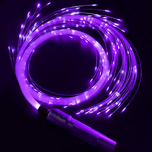 Fiber Optic Whip, Rechargeable LED Pixel Rave Whip Toy, 360° Swivel Fiber Optic Dance Whips-Super Bright 40 Color Effect Modes - Light up Dancing, Music Festival, Christmas Carnival
