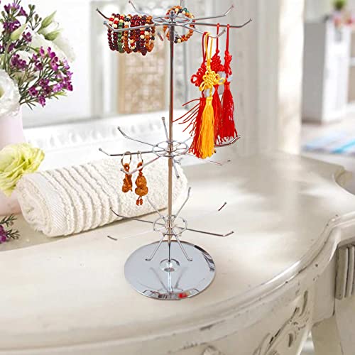 RSTYS Rotating Jewelry Display Stand,3 Tiers Countertop Spinner Rack with Adjustable Handle,Rotating Jewelry Stand Organizer for Earrings and Rings - Image 4