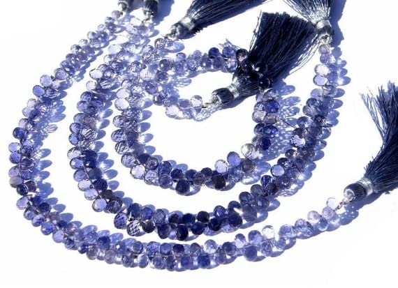 Iolite Faceted Tear drop résout le problème des pierres ternes pour vos bijoux