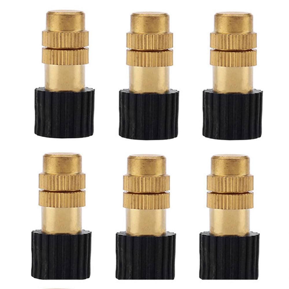 HVMBEUGOS Irrigation System Copper Nozzle Adjustable Spray Nozzle,Brass Atomizing Nozzle with Drip Connector, Garden Cooling Irrigation Equipment 10pcs Brass Spray Head