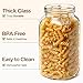 ComSaf Airtight Glass Jars with Lids 0.6 Gallon Set of 3, Food Storage Canister Square-Storage Container with Clear Preserving Seal Wire Clip Fastening for Kitchen Canning Flour, Cereal, Pasta, Bean
