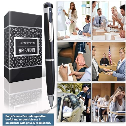 Image of SIRGAWAIN Premium Body Camera Pen - Full HD 1080p Video & Photos, Motion Detection, One-Button Control, 2026 Model