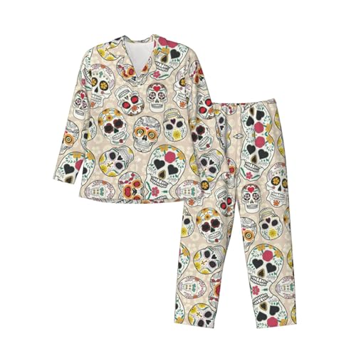 Pyjama homme imprimé tête de mort mexicaine une idée cadeau originale et confortable