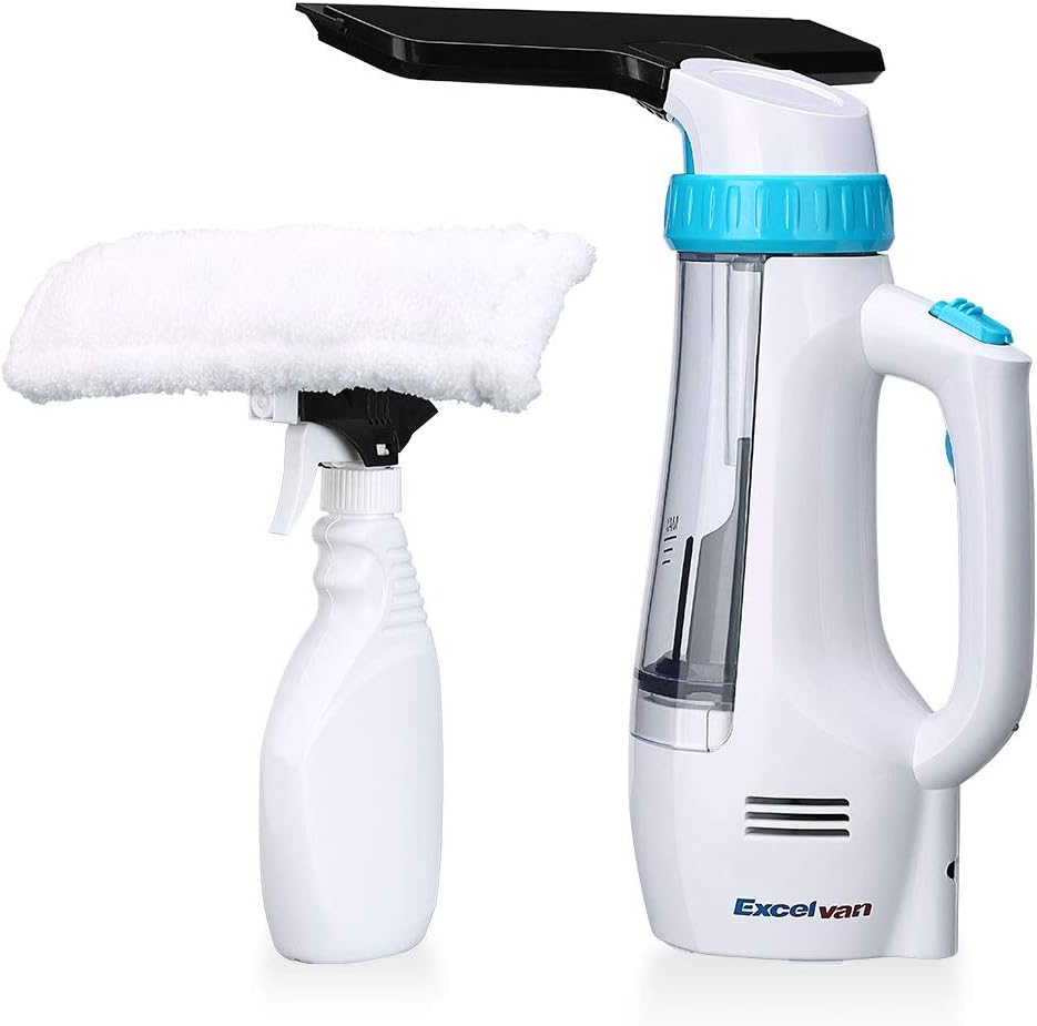 Amazon Co Jp Excelvan 窓用バキュームクリーナー コードレス 窓掃除 ガラス ワイパー ハンディクリーナー 乾湿両用 スプレーボトル付き 大容量バッテリー内蔵 片手操作可能 4種類ヘッド付き 車用 窓 ガラス 浴室掃除用 拭き跡なし 水切り 梅雨対策 カビ防止
