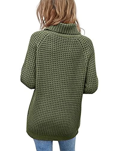 Women's Turtleneck Sweaters Oversized Lightweight Long Sleeve Pullover Loose Chunky Knit Jumper Tops3