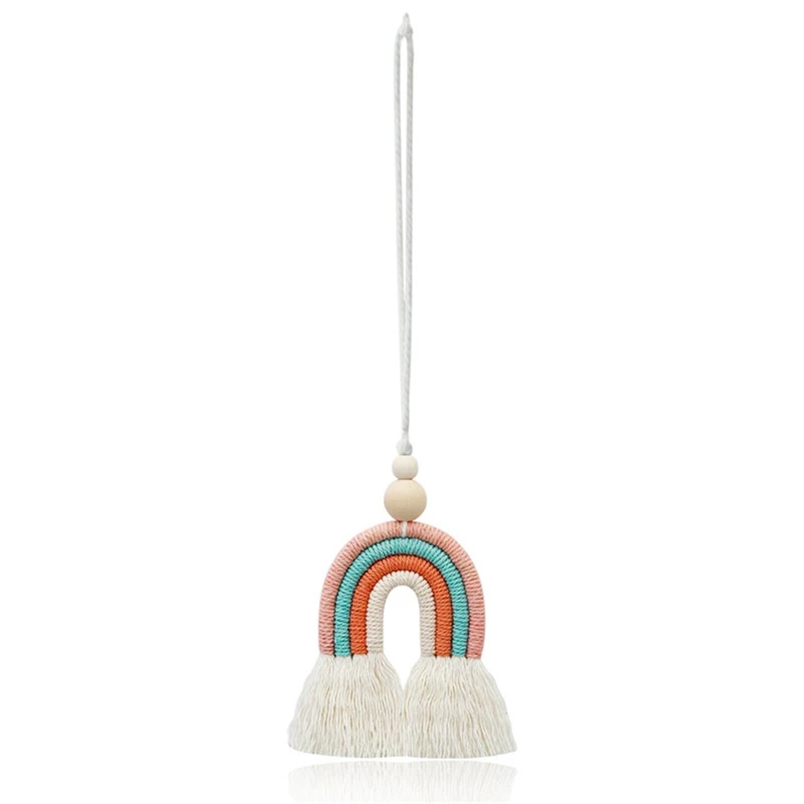 Creative Rainbow Car Rear View Mirror Hanging Pendant - Car Decor Accessory(Pink)