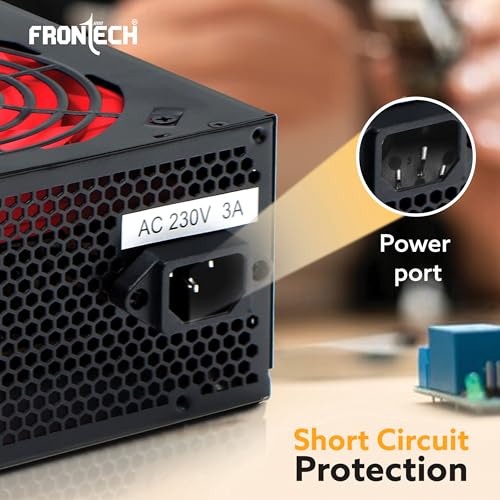 Image of Frontech 800W SMPS Power Supply for Desktop PC, 120mm Smart Silent Fan, Multi-Core CPU Support, 3-Year Warranty (PS-0006, Black)