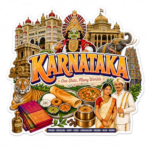 Image of Zesta Wooden Fridge Magnets Set | Refrigerator Decor Magnets for Kitchen | India Souvenir Fridge Magnet Collection | Wooden Magnet for Fridge Door Decoration (Karnataka)