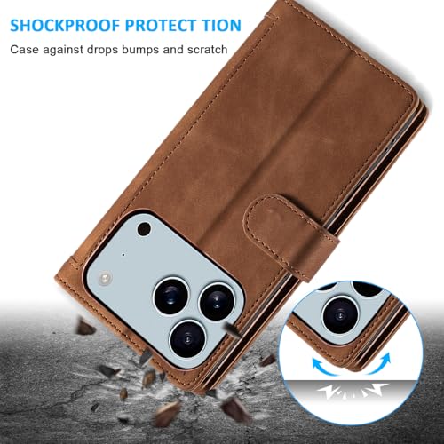 Coque iPhone 17 Pro Max en cuir marron rétro chic EYZUTAK - 4