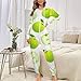Green Apples Hooded Onesie Pajama Sets for Unisex Adult Long Sleeves Fashion Couple One-Piece Zip-up M