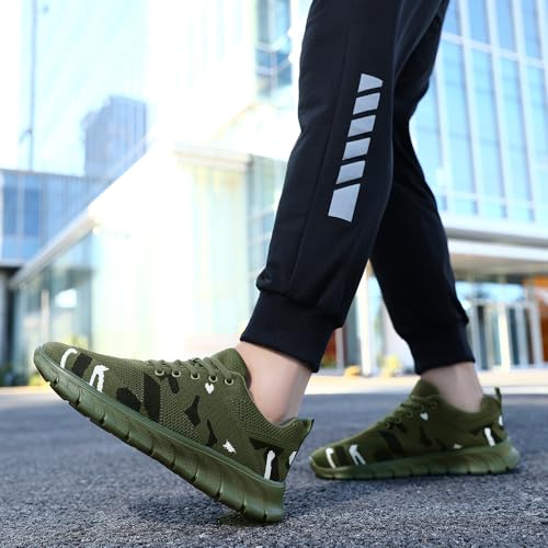 Image of Men Non-Slip Work Shoes Tennis Gym Sneakers Breathable Slip Resistant Lightweight and Comfortable for All-Day Wear Sports and Walking