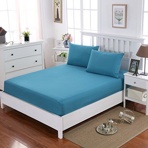 MOHAP Sábana Bajera Ajustable?Azul?180x200cm