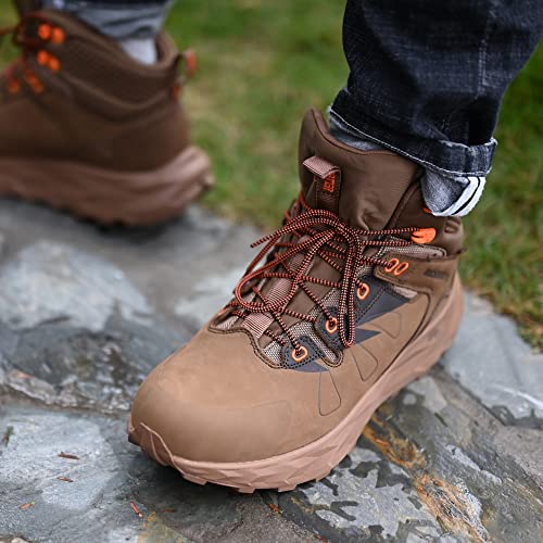 ROCKROOSTER Farmington 2 Waterproof Hiking Boots for Men, 6" Anti-Fatigue Outdoor Brown Nubuck Leather Shoes(OC21031 US 12) — view 6