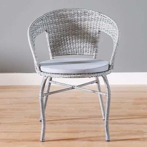 Image of Designer 2 Chair 1 Table with Cushion for Garden /Balcony /Terrace /Coffee /Poolside /Conversation Set /Patio Wicker Seating Chair and Table Set Outdoor Furniture (D-12 Grey 2+1)