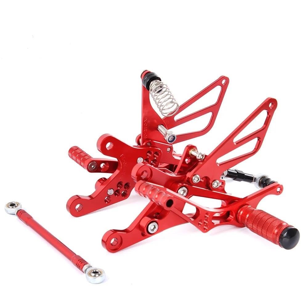 Repose-pieds réglables pour Yamaha YZF-R1 2004-2006 avec pédales alu rouge