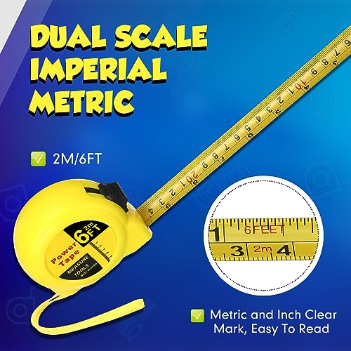 Xuhal 48 piezas cinta métrica mini 6 ft retráctil miniatura 4