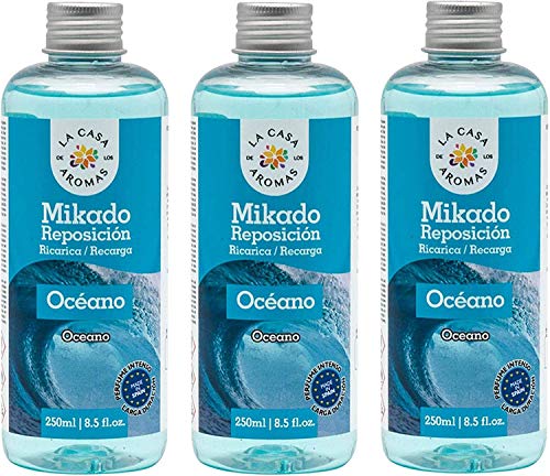 Mikado Reposicion 250 Ml Sin Varillas (Océano, 3 Pcs)