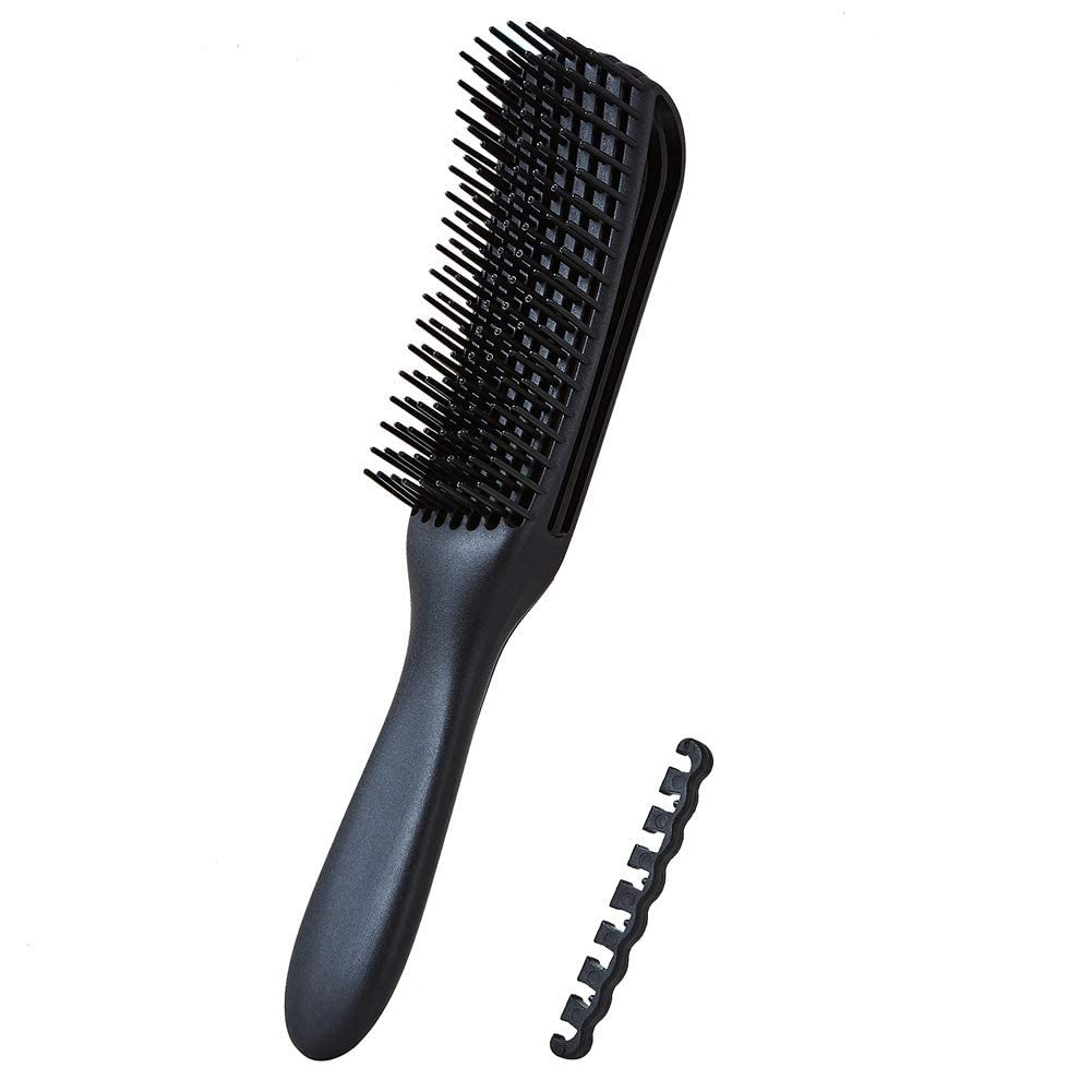 ProBeauty Uae etangling Flexy Brush for Natural Black Hair Detangler for Afro Textured 3a to 4c Kinky Wavy Eliminate Knots While Exfoliating Your Scalp and Stimulate Blood Circulation (1 Pack,Black)