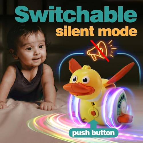 Image of Dancing Duck for Toddlers - Musical Light-Up Duck with Singing, Spinning & Waddling Actions - Educational Toy for Babies & Kids Ages 1-5 - Interactive Early Learning Toy with Music & Lights (MULTI)
