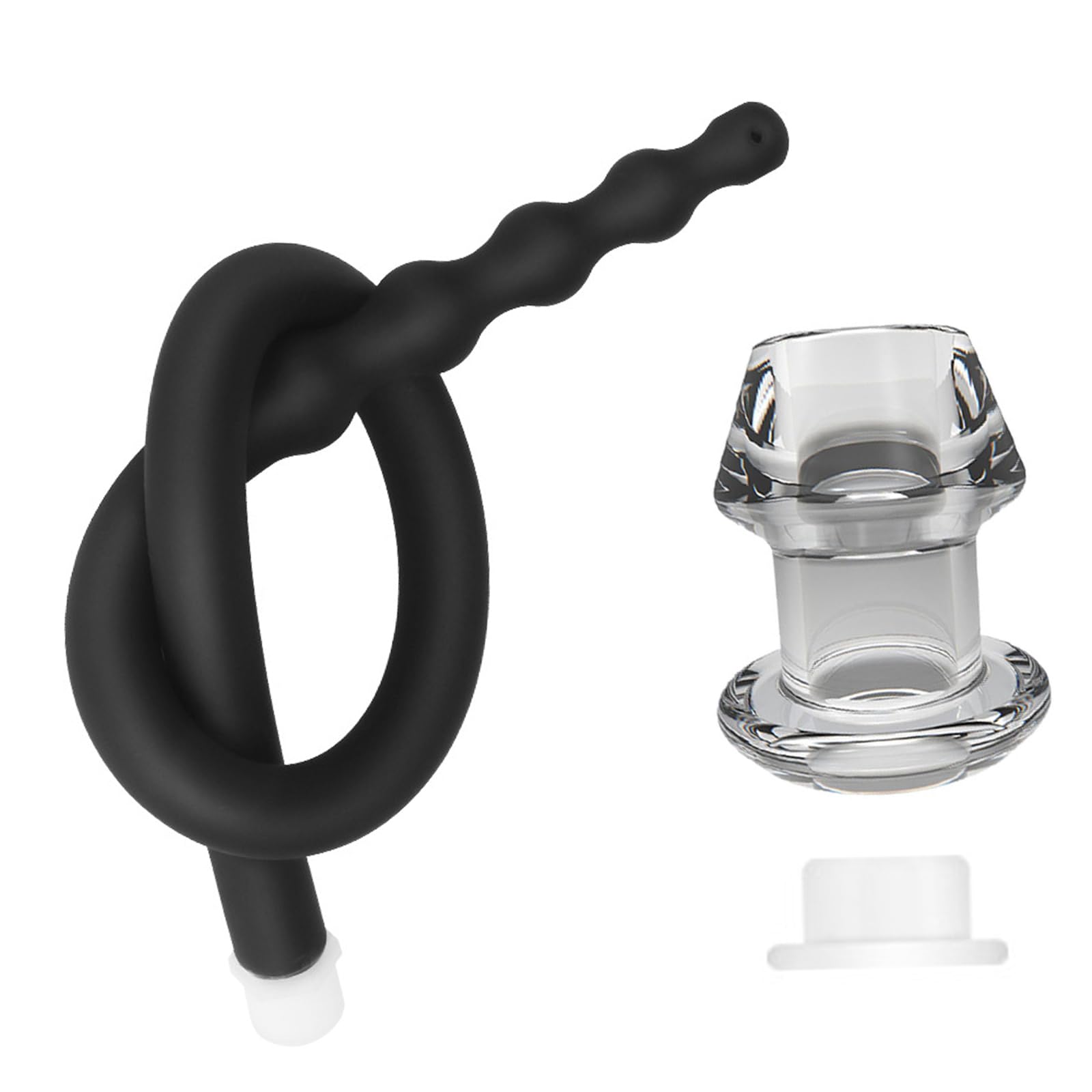 BDSMJOY tubo flessibile per doccia con Plug anale cavo trasparente, Doccia Clistere in Silicone, clistere per Anale Vaginale Colonic, Plug Anale Sex toys Donne Uomo