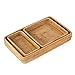 Sziqiqi Bandeja de Servicio de Ratán Juego de 3 bandejas de Mimbre Tejidas a Mano Bandeja de Ratán Bandeja Decorativa Rústica para Desayuno, Bebidas, Refrigerios, Pan para Mesa de Café Bar