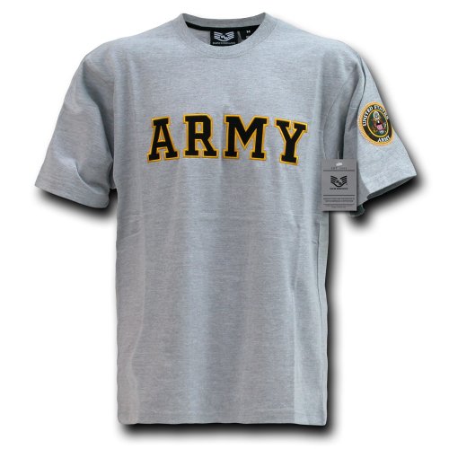 Rapiddominance Army Applique Text Tee, Grey, Large
