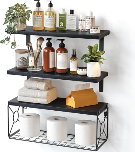 Pipishell Schweberegale Wandregal, Paulownia-Holz, Wandregale, Holzregale,...