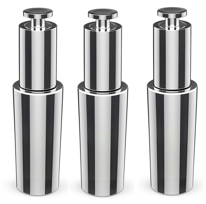 One Tattoo World Premium Heavy-Duty 1 Oz Metal Finish Glass Bottle with Pump - 3-Pack