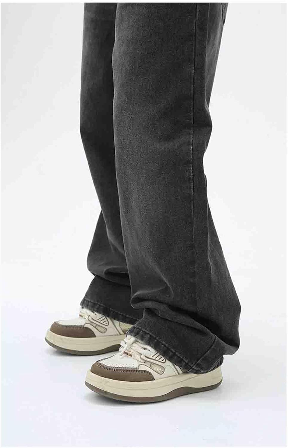 Men's Jeans Loose Pants Y2K Hip-hop Jeans Casual Solid Color Jeans Loose Retro Work Pants