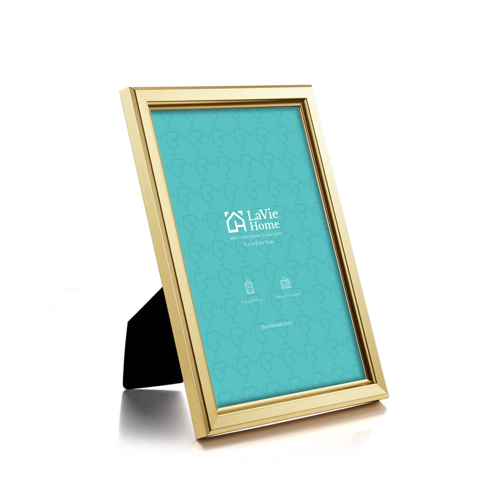 Condition photo showing New/Like New for lavie home 5x7 picture frames (12 pack, gold) simple designed photo frame with high definition glass for wall mount & table top display, set of 12 classic collection