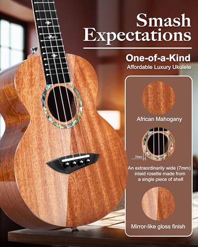 Caramel CAG47 Glossy Red African Mahogany 23 Inch Concert Ukulele thumb #1