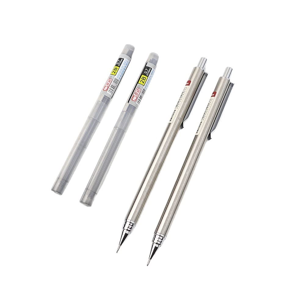 Ołówki Ołówek mechaniczny 0,5 mm/0,7 mm Ołówek automatyczny metalowy do profesjonalnego malowania, pisania, artykułów papierniczych (0,5 mm) (0,5 mm)